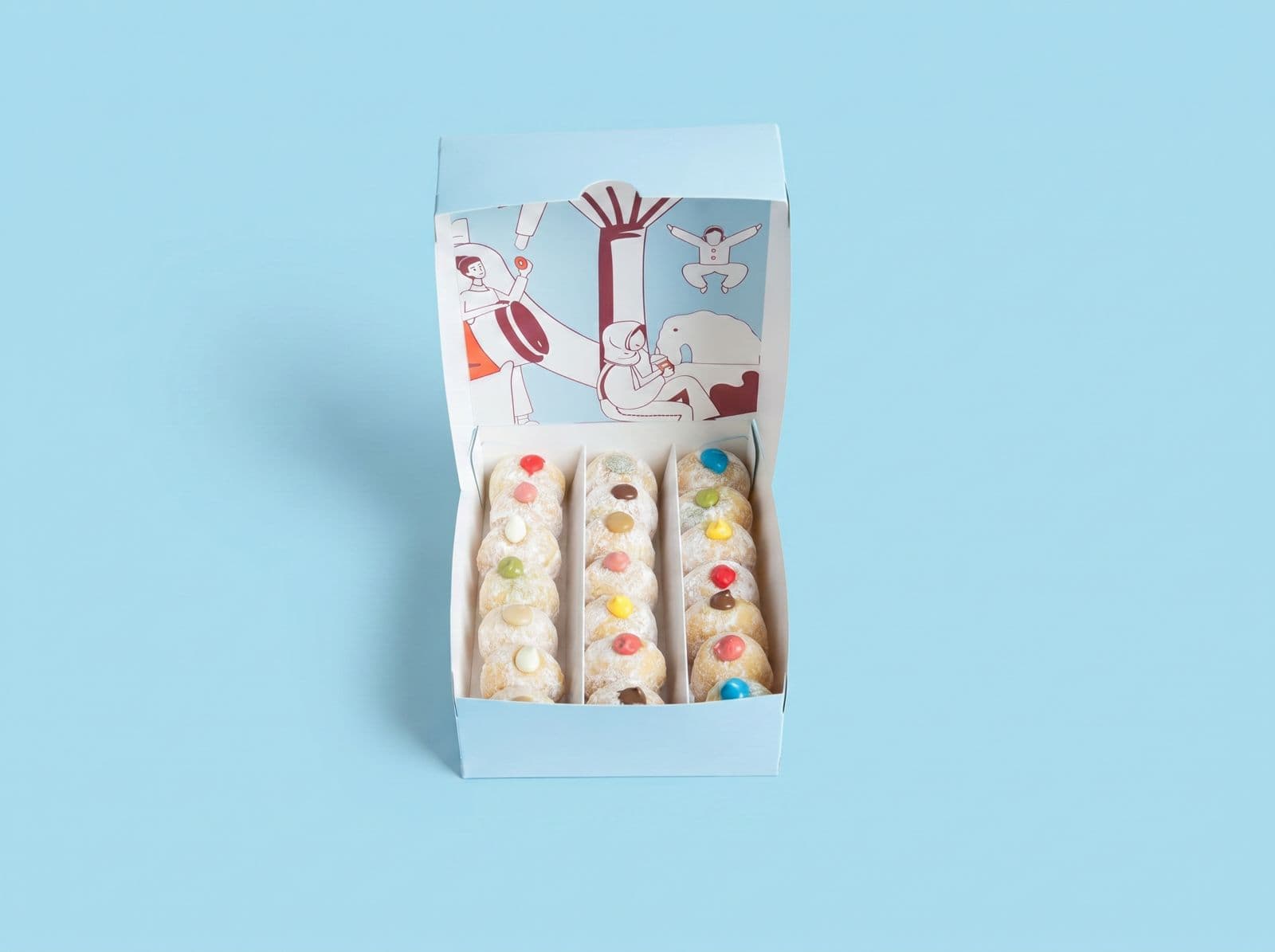 BOX OF 21 STUFFED MINI DONUTS